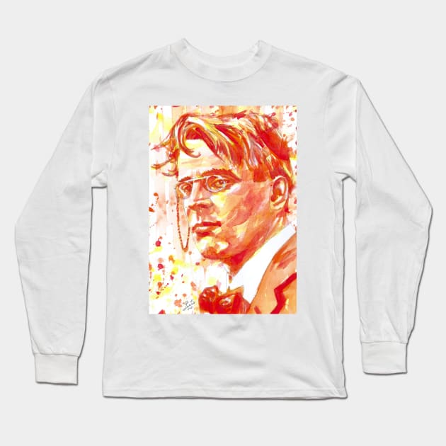 W. B. YEATS - watercolor portrait .1 Long Sleeve T-Shirt by lautir